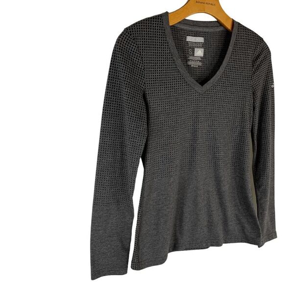 Adidas Women's size Small Aeroknit Cliamacool Gray Black Long sleeve shirt top - Picture 2 of 9